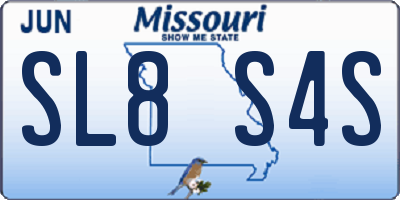 MO license plate SL8S4S