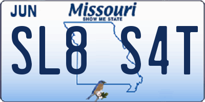 MO license plate SL8S4T