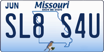 MO license plate SL8S4U