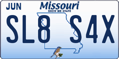 MO license plate SL8S4X