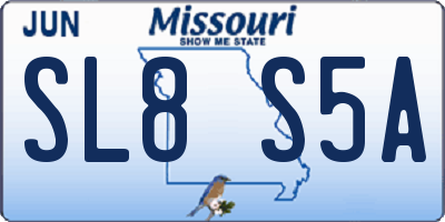 MO license plate SL8S5A