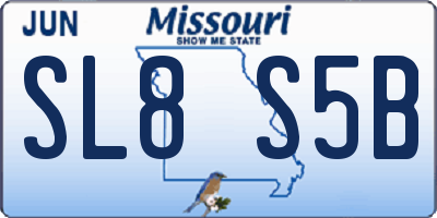 MO license plate SL8S5B