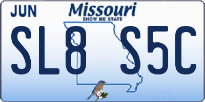 MO license plate SL8S5C