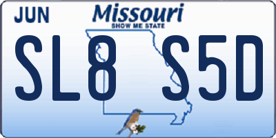 MO license plate SL8S5D