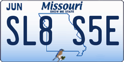 MO license plate SL8S5E
