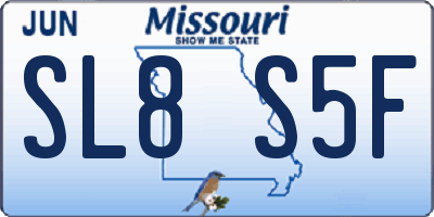 MO license plate SL8S5F