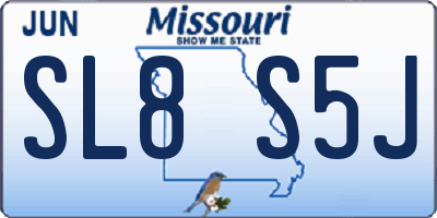 MO license plate SL8S5J