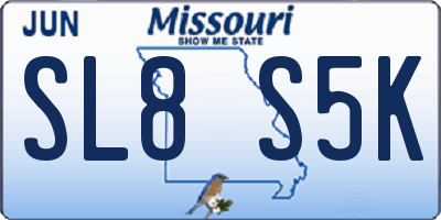 MO license plate SL8S5K