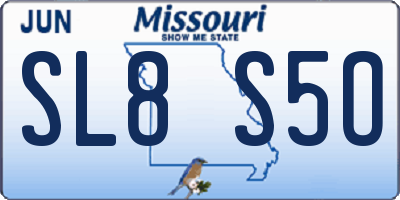 MO license plate SL8S5O