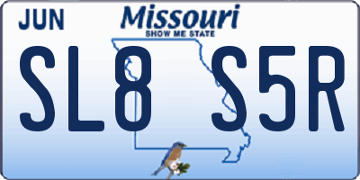 MO license plate SL8S5R