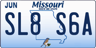 MO license plate SL8S6A