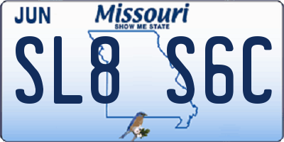 MO license plate SL8S6C