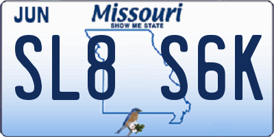 MO license plate SL8S6K