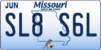 MO license plate SL8S6L