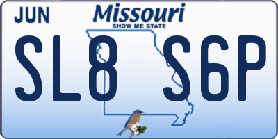 MO license plate SL8S6P