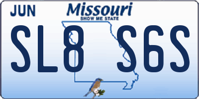 MO license plate SL8S6S
