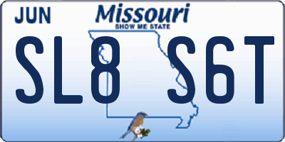 MO license plate SL8S6T