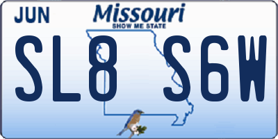 MO license plate SL8S6W