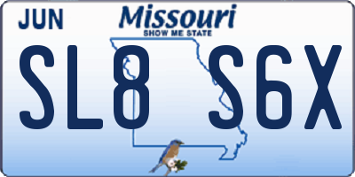 MO license plate SL8S6X