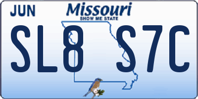 MO license plate SL8S7C