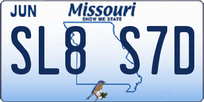 MO license plate SL8S7D