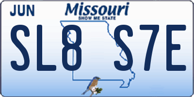 MO license plate SL8S7E