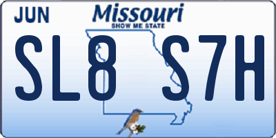 MO license plate SL8S7H