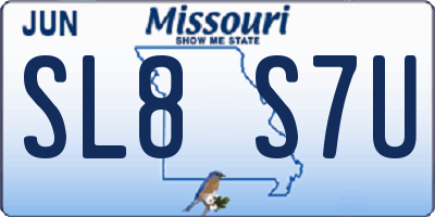 MO license plate SL8S7U