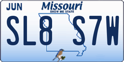 MO license plate SL8S7W