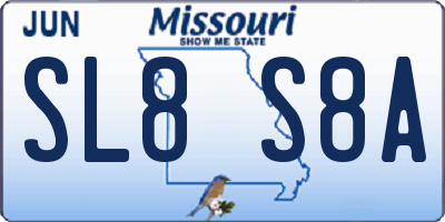 MO license plate SL8S8A