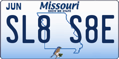 MO license plate SL8S8E