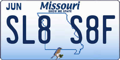 MO license plate SL8S8F