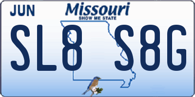 MO license plate SL8S8G