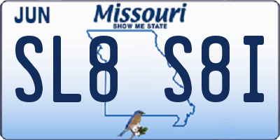 MO license plate SL8S8I