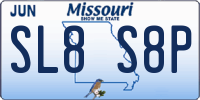MO license plate SL8S8P
