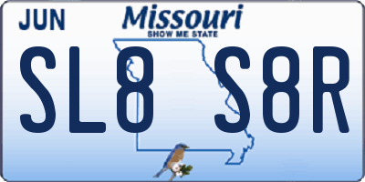 MO license plate SL8S8R