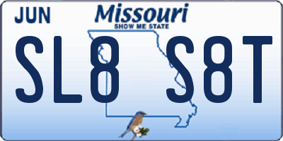 MO license plate SL8S8T