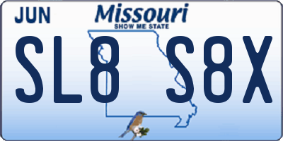 MO license plate SL8S8X