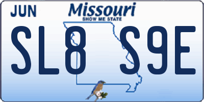 MO license plate SL8S9E