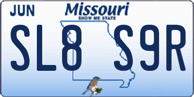 MO license plate SL8S9R