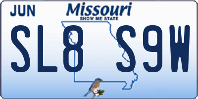 MO license plate SL8S9W