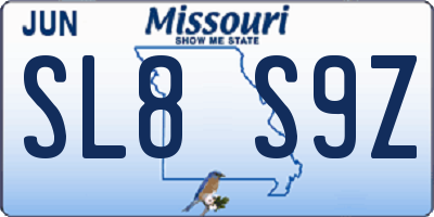 MO license plate SL8S9Z