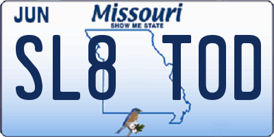 MO license plate SL8T0D