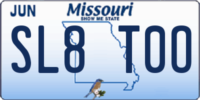 MO license plate SL8T0O