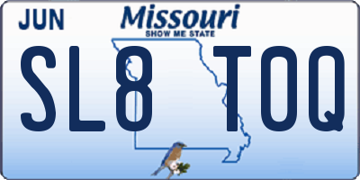 MO license plate SL8T0Q