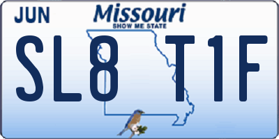 MO license plate SL8T1F