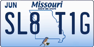 MO license plate SL8T1G