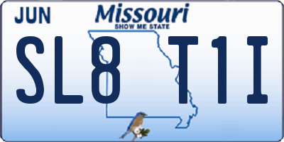 MO license plate SL8T1I