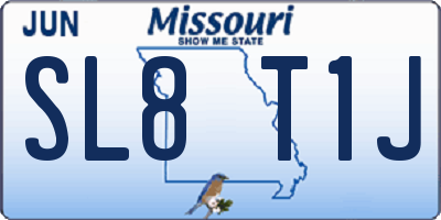 MO license plate SL8T1J