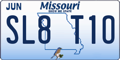 MO license plate SL8T1O
